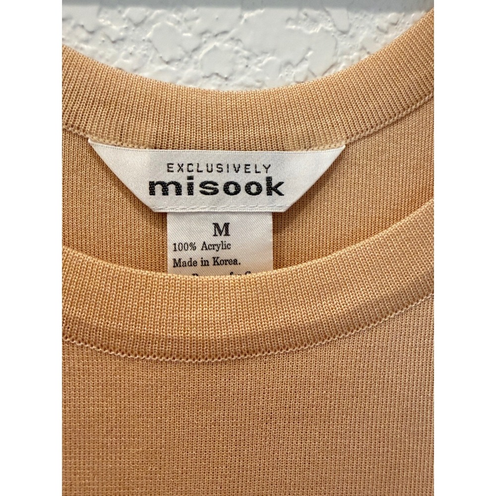 Misook Womens Knit Tank Top Side Slit Tan Medium Career Work Classic Old Money - Picture 4 of 10